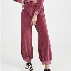 Suzie Kondi Velour High Waist Harem Pants in Dusty Rose. Sz M.